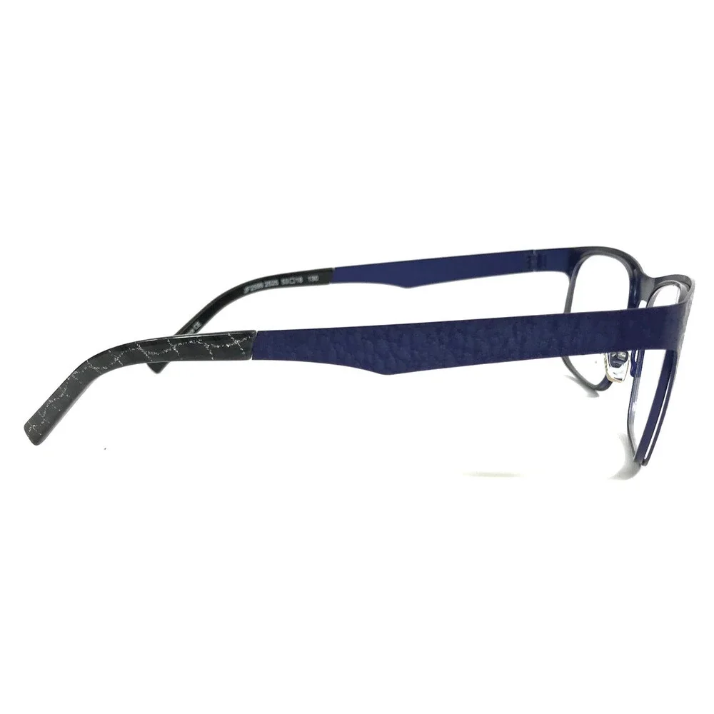 J.F. Rey Eyeglasses Frames JF2599 2525 Denim Blue Ribbed Textured 53-18-130